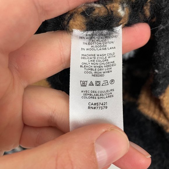 Ann Taylor Woman's‎ Sz XS Brown and Black Fair Isle Boyfriend Cardigan Sweater - Picture 6 of 10